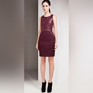 Anthropologie Sachin + Babi Carolina Lamb Leather & Stretch Cotton Mini Dress